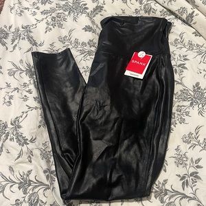 Spanx black leather legging